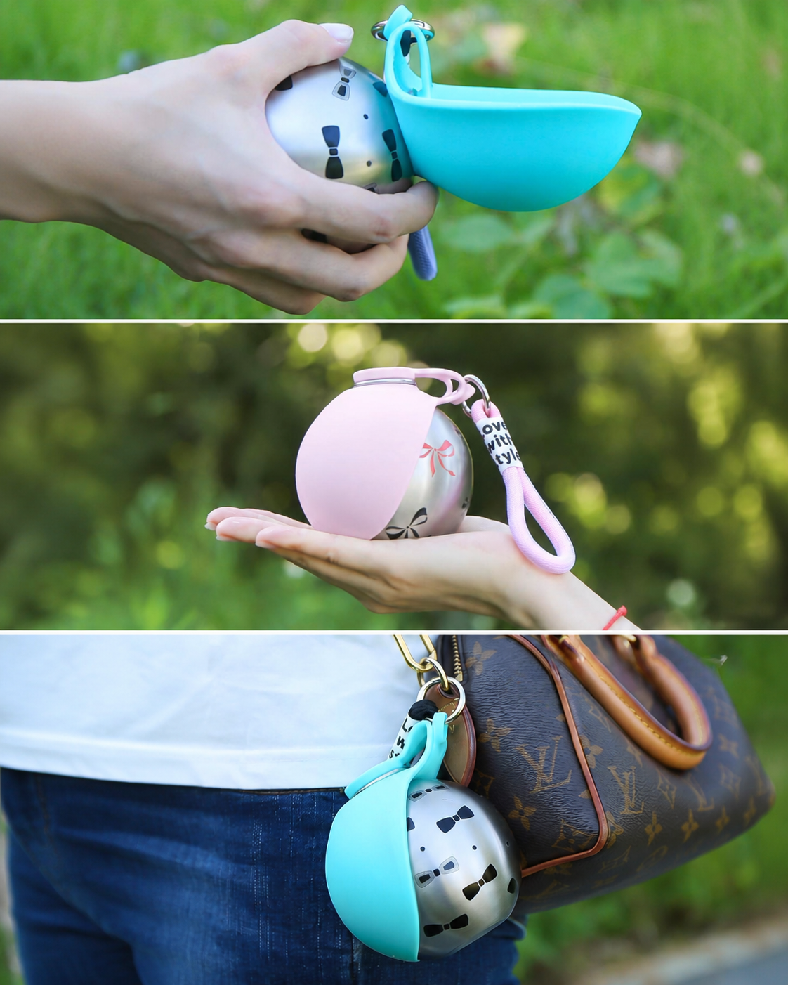 片手でひらく折りたたみ給水ボトル｜Pocket Bowl【小型〜中型犬対応】